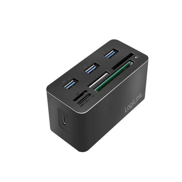 LogiLink USB 3.2 Gen 1 docking station, 8-port, mini, black - with cardreader