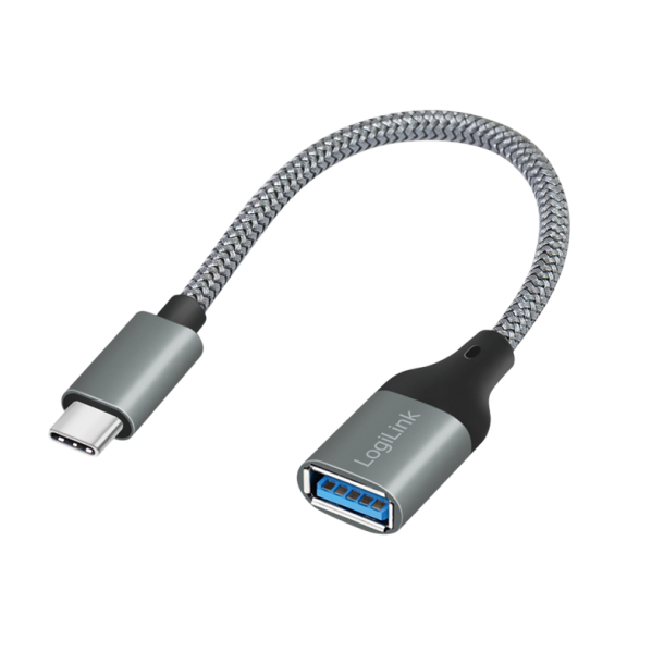 USB 3.2 Gen1 Type-C adapter, C/M to USB-A/F, OTG, auminum, 0.15 m