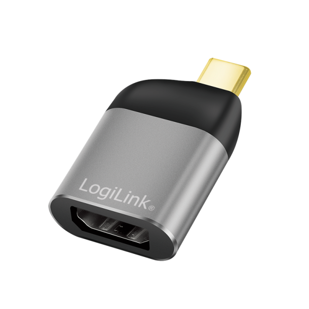 USB 3.2 Gen2 Type-C adapter, USB-C/M to DP/F, 8K, alu, black/grey