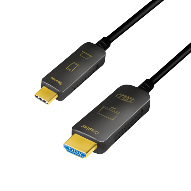 USB 3.2 Gen2 Type-C cable, C/M to HDMI/M, 4K/60 Hz, AOC, black, 10 m