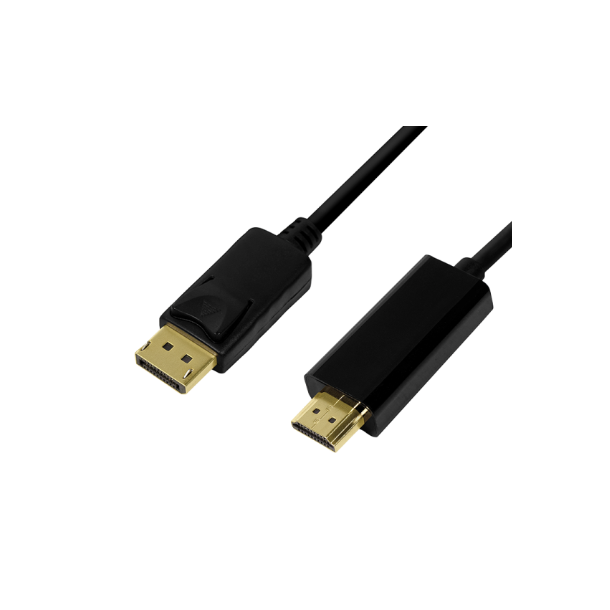 DisplayPort cable, DP 1.2 to HDMI 1.4, black, 5m