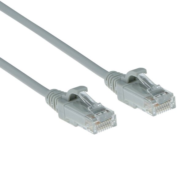 ACT Grey 10 meter LSZH U/UTP CAT6 datacenter slimline patch cable snagless with RJ45 connectors