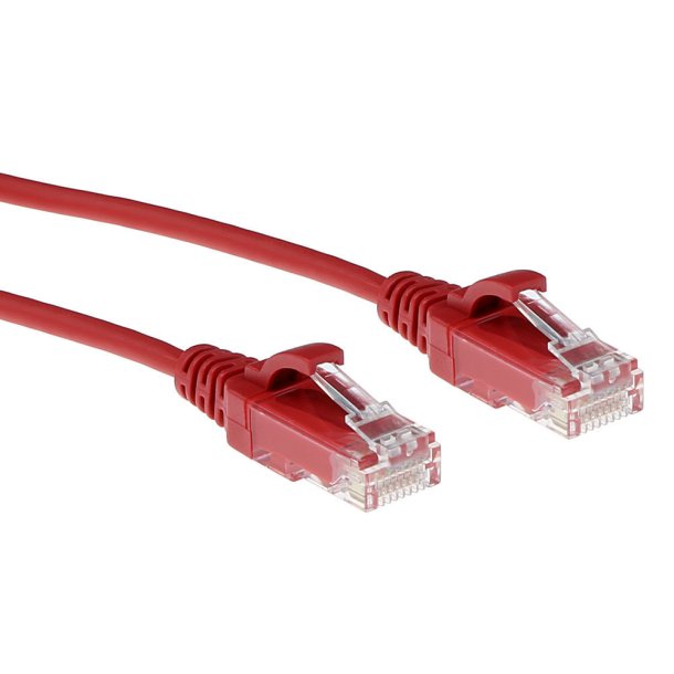 ACT Red 0.15 meter LSZH U/UTP CAT6 datacenter slimline patch cable snagless with RJ45 connectors