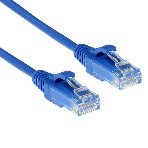 ACT Blue 0.15 meter LSZH U/UTP CAT6 datacenter slimline patch cable snagless with RJ45 connectors