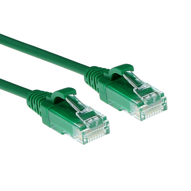 ACT Green 0.15 meter LSZH U/UTP CAT6 datacenter slimline patch cable snagless with RJ45 connectors