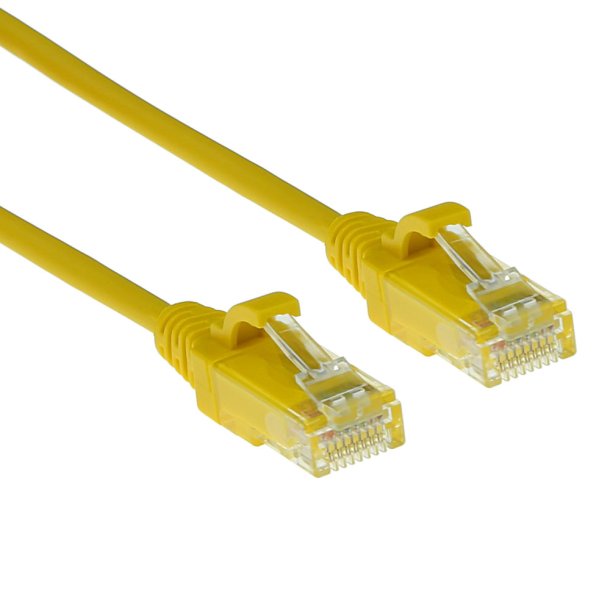 ACT CAT6 U/UTP SLIMLINE YL 0.5M