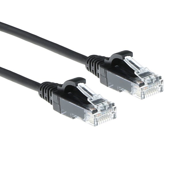 ACT Black 7 meter LSZH U/UTP CAT6 datacenter slimline patch cable snagless with RJ45 connectors