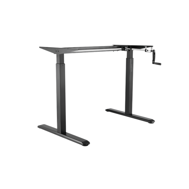 Manually hight-adjustable sit-stand desk frame