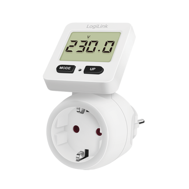 Energy cost meter, 180° rotatable screen, white