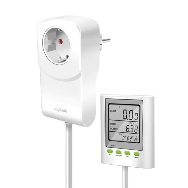 Energy cost meter with CO2 emissions calculation & extending cable