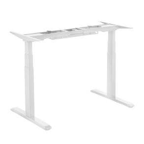 Electrically adjustable sit-stand desk frame, 2 motors, white
