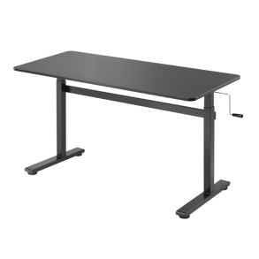 Manually adjustable sit-stand desk, black