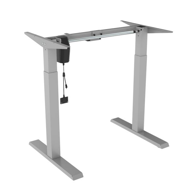 Electrically adjustable sit-stand desk frame, 1 motor, grey