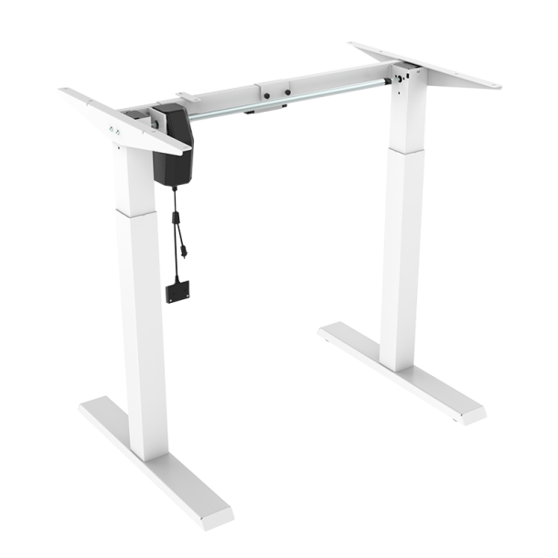 Electrically adjustable sit-stand desk frame, 1 motor, white