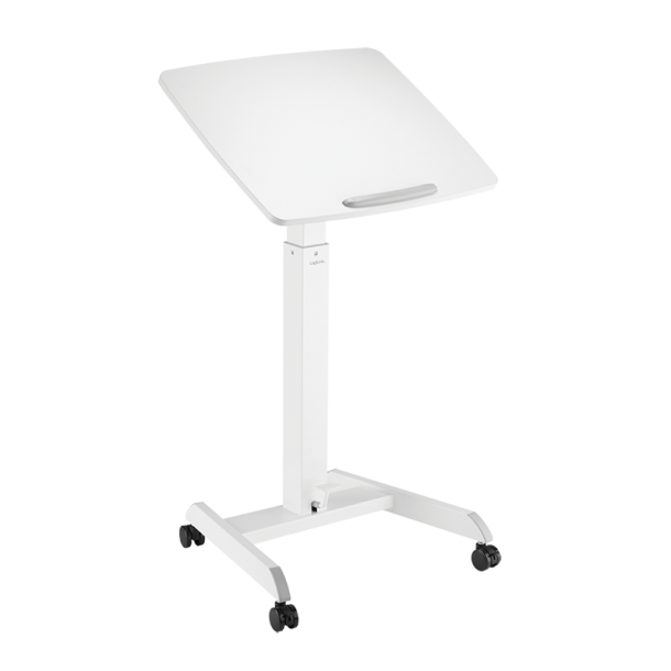 Sit-stand workstation, mobile, pneumatic height adjustment