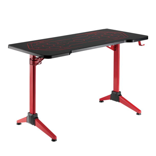 Gaming desk with RGB lighting, geo-honeycomb pattern