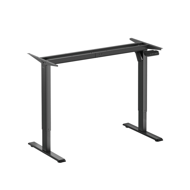 Electrically adjustable sit-stand desk frame, 1 motor, 700-1120 mm, black