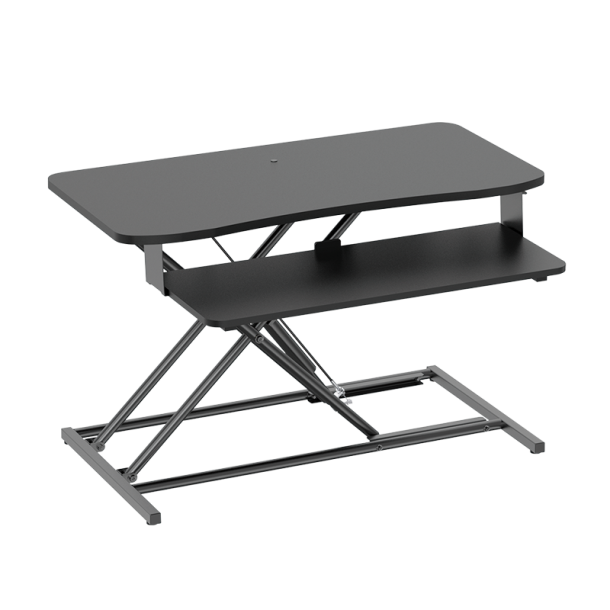 LogiLink Standing desk converter with keyboard tray, up to 15 kg, adjustable, black