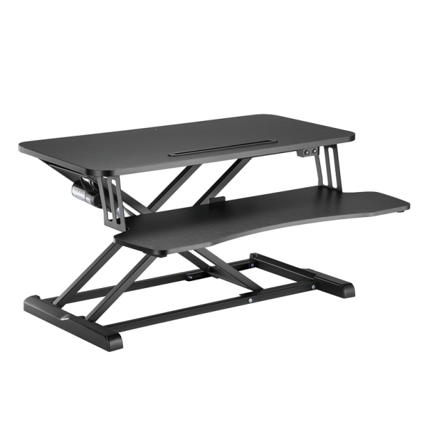 LogiLink Standing desk converter with keyboard tray, up to 20 kg, adjustable, black