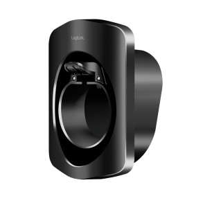 Wall Mount with cable rest for EV charging cable, w/ lock, plastic, black