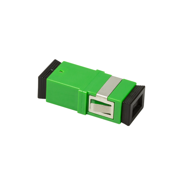 Fibre optic SC/APC to SC/APC duplex coupler, without flange, with laser protection