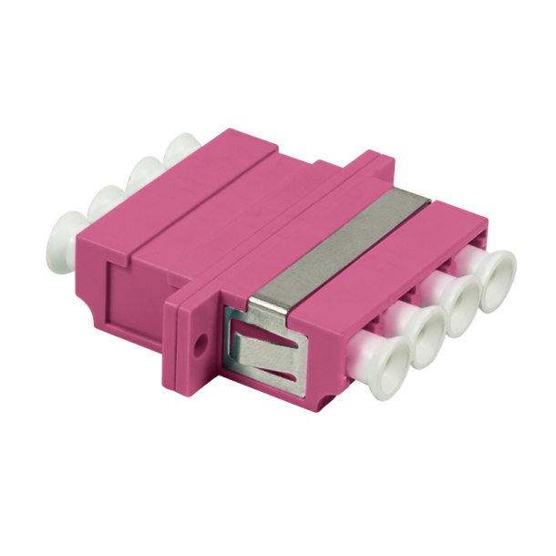 LogiLink Fibre adapter LC quad with flange, violet