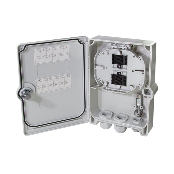 FTTH/FTTB empty termination box, max. 24 fibres, 6x LC/QD or SC/DX