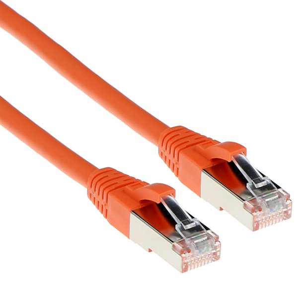 ACT Orange 0.50 meter SFTP CAT6A patch cable snagless with RJ45 connectors