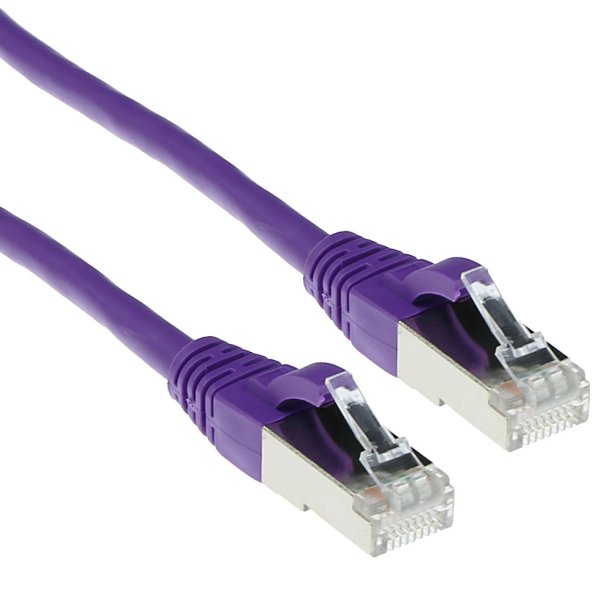 ACT Purple 0.50 meter SFTP CAT6A patch cable snagless with RJ45 connectors