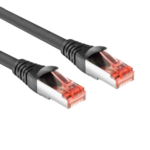 ACT Black 1 meter CAT6A U/FTP PVC high flexibility tangle-free patch cable snagless with RJ45 connectors