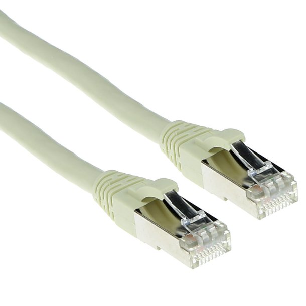 ACT Ivory 0.5 meter SFTP CAT6A patch cable snagless with RJ45 connectors