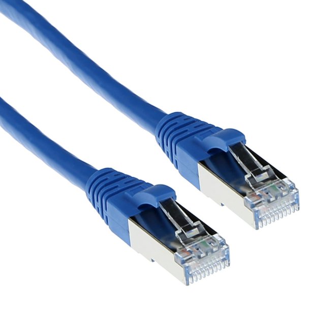 ACT Blue 0.5 meter SFTP CAT6A patch cable snagless with RJ45 connectors