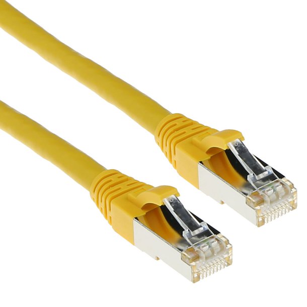 ACT Yellow 0.5 meter SFTP CAT6A patch cable snagless with RJ45 connectors