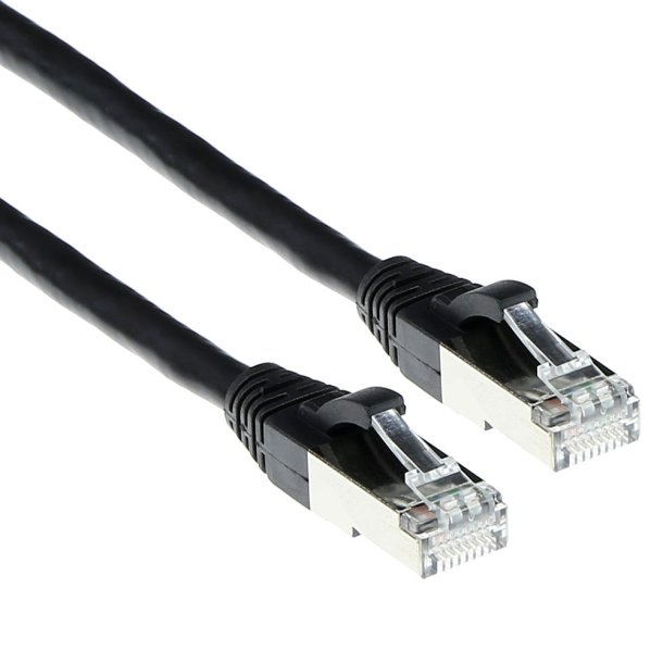 ACT Black 0.5 meter SFTP CAT6A patch cable snagless with RJ45 connectors