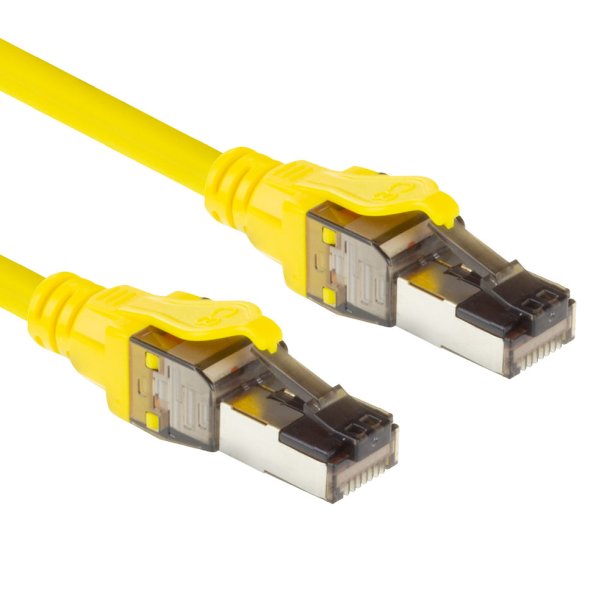 ACT Yellow 2 meter SFTP CAT8 patch cable snagless with RJ45 connectors