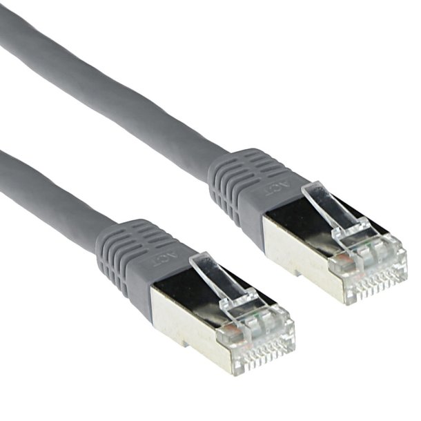 ACT Grey 0.5 meter LSZH SFTP CAT6 patch cable with RJ45 connectors