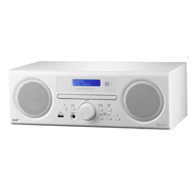 Scansonic DAB radio med bluetooth og CD - Hvid