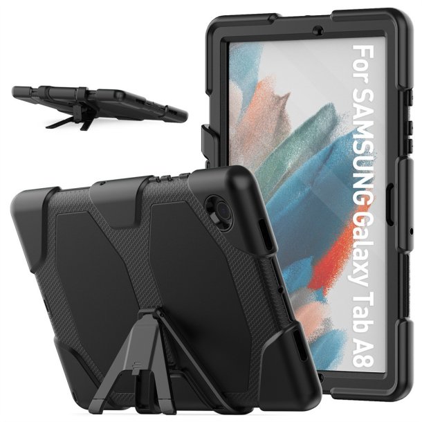 Rough cover med kickstand og frontfilm til Samsung Tab A8 - 10,5