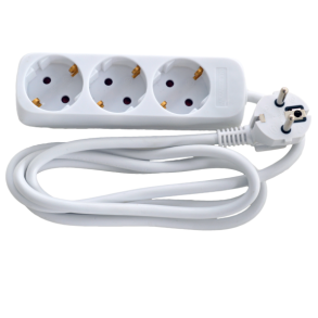 E-Line Schuko Stikdse 3-Vejs 3 mtr. 3G1,5mm² H05VV-F 230V 16A 3680W