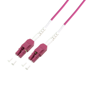 Fiber patch cable, OM4, 50/125µ, Uniboot LC-LC, erika violet, 5 m