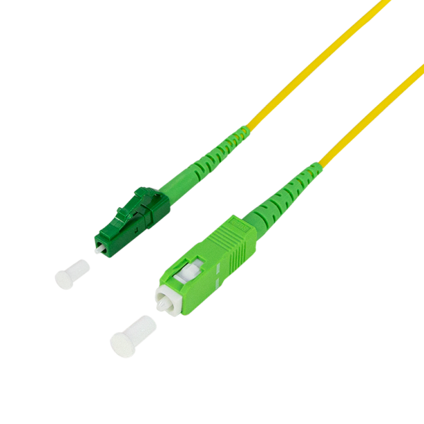 Fiber simplex patch cable, OS2, SM G.657.A2, SC/APC-LC/APC, 0.5 m