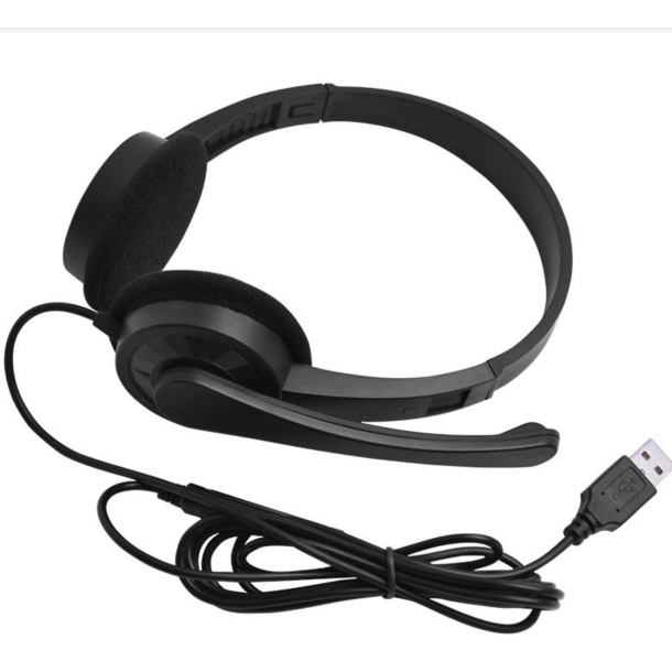 USB Headset - On-ear med mikrofon