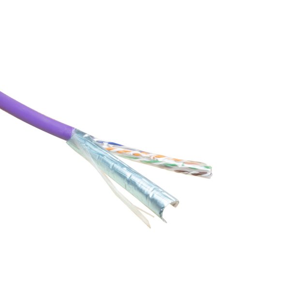 ACT Cat 6 F/UTP solid installation cable, LSZH, CPR euroclass ECA, 24 AWG, violet 305 meter