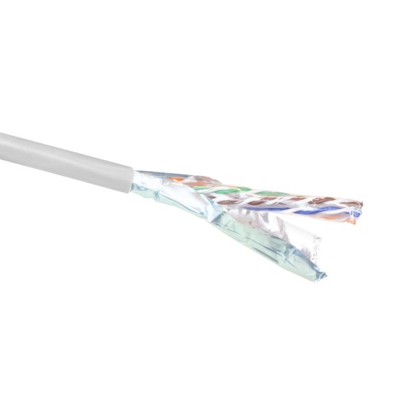 ACT Cat 6A F/UTP solid installation cable, PVC, CPR euroclass ECA, 24 AWG, grey 305 meter