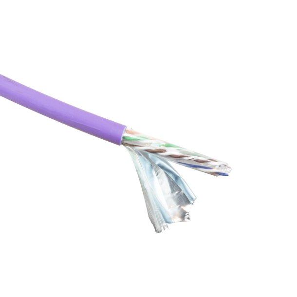 ACT Cat 6A F/UTP solid installation cable, LSZH, CPR euroclass ECA, 24AWG, violet 305 meter