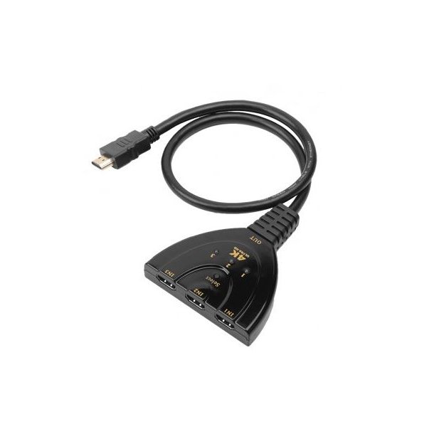 Techly Switch HDMI? 3x1 Pigtail 4K