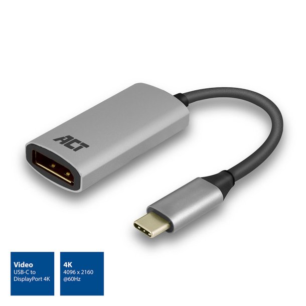 ACT USB-C to DisplayPort female adapter, 4K