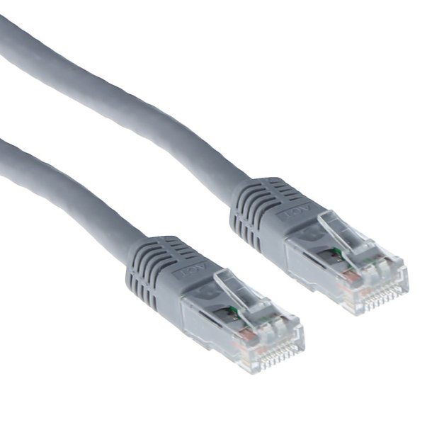 ACT Grey 0.5 meter LSZH U/UTP CAT6A patch cable with RJ45 connectors