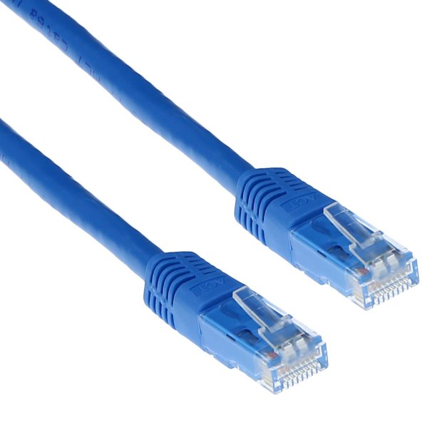 ACT Blue 1 meter LSZH U/UTP CAT6A patch cable with RJ45 connectors