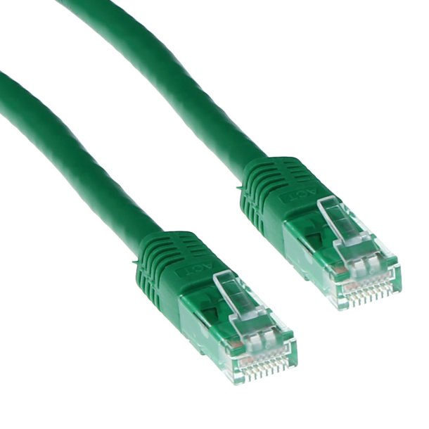 ACT Green 0.5 meter LSZH U/UTP CAT6A patch cable with RJ45 connectors